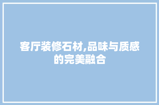 客厅装修石材,品味与质感的完美融合 客厅装修石材,品味与质感的完美融合 综合便民