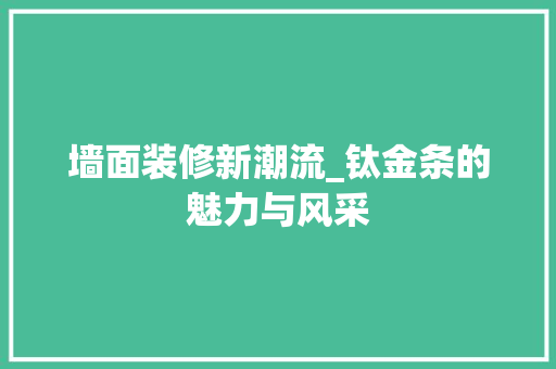 墙面装修新潮流_钛金条的魅力与风采 墙面装修新潮流_钛金条的魅力与风采 厨房维修