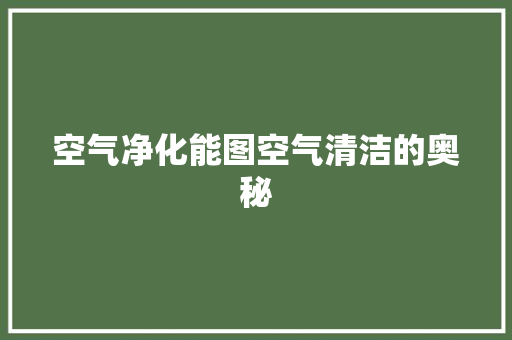 空气净化能图空气清洁的奥秘 汽车维修