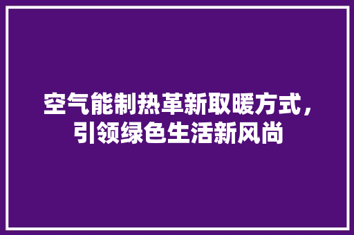空气能制热革新取暖方式，引领绿色生活新风尚 墙体维修