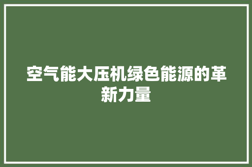 空气能大压机绿色能源的革新力量 墙体维修