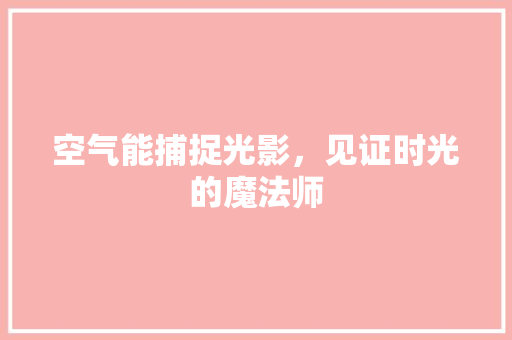 空气能捕捉光影，见证时光的魔法师 综合便民