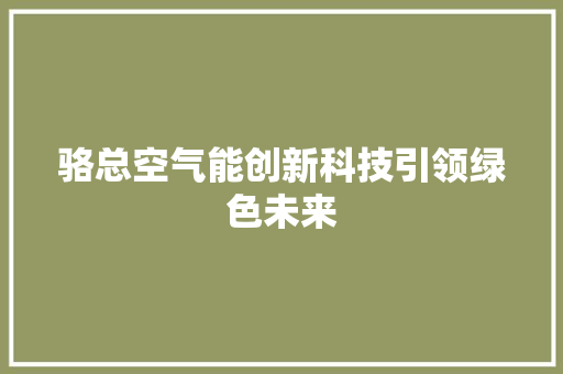骆总空气能创新科技引领绿色未来 厨房维修