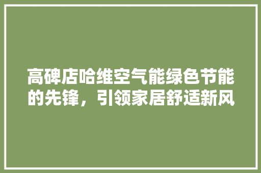 高碑店哈维空气能绿色节能的先锋，引领家居舒适新风尚