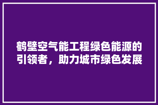 鹤壁空气能工程绿色能源的引领者，助力城市绿色发展