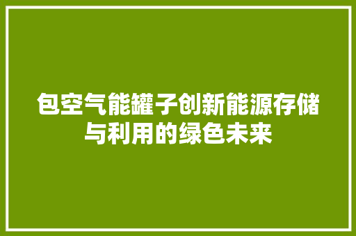 包空气能罐子创新能源存储与利用的绿色未来