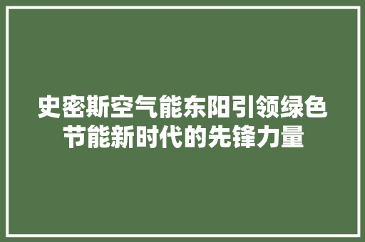 史密斯空气能东阳引领绿色节能新时代的先锋力量 厨房维修