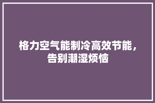 格力空气能制冷高效节能，告别潮湿烦恼