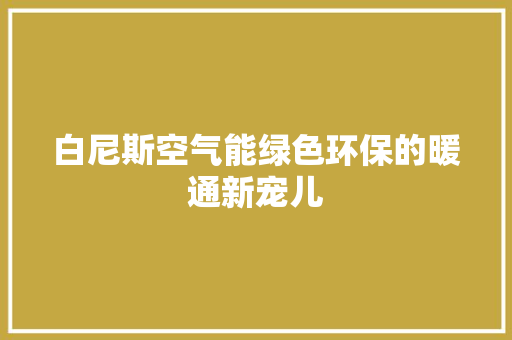 白尼斯空气能绿色环保的暖通新宠儿