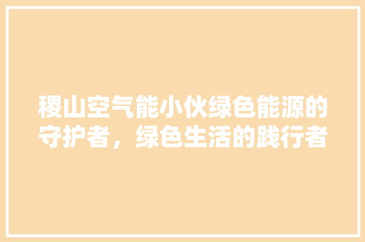 稷山空气能小伙绿色能源的守护者，绿色生活的践行者