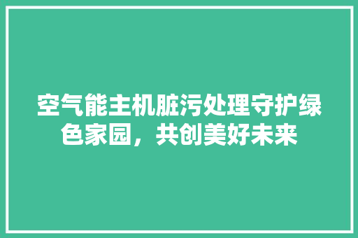 空气能主机脏污处理守护绿色家园，共创美好未来
