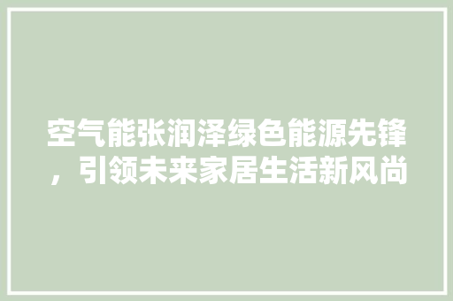 空气能张润泽绿色能源先锋，引领未来家居生活新风尚 墙体维修