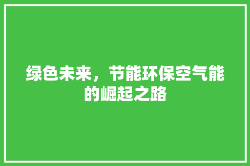 绿色未来，节能环保空气能的崛起之路