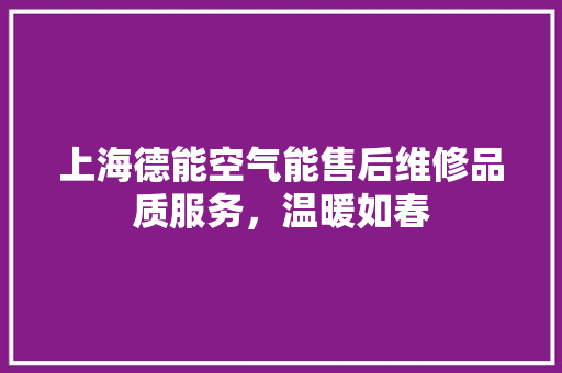 上海德能空气能售后维修品质服务，温暖如春