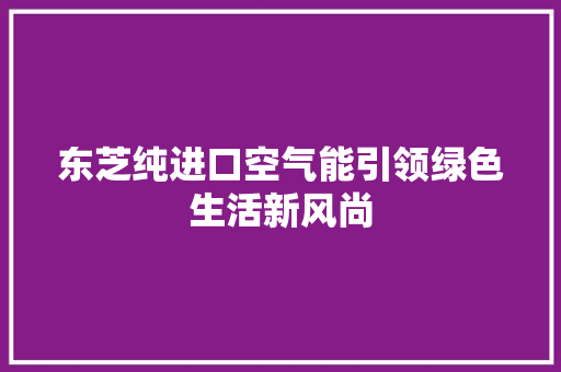 东芝纯进口空气能引领绿色生活新风尚 厨房维修