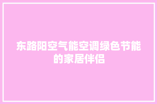 东路阳空气能空调绿色节能的家居伴侣