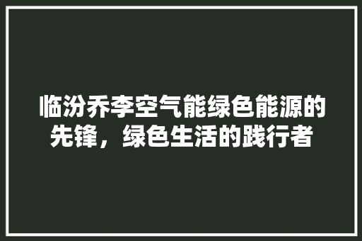 临汾乔李空气能绿色能源的先锋，绿色生活的践行者