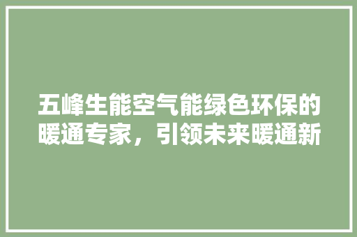 五峰生能空气能绿色环保的暖通专家，引领未来暖通新潮流
