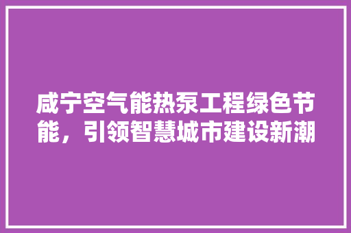 咸宁空气能热泵工程绿色节能，引领智慧城市建设新潮流