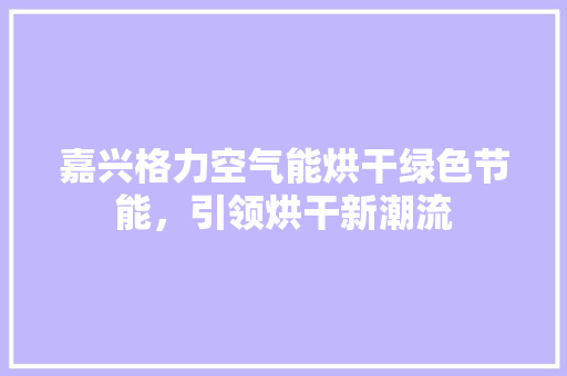 嘉兴格力空气能烘干绿色节能，引领烘干新潮流 综合便民