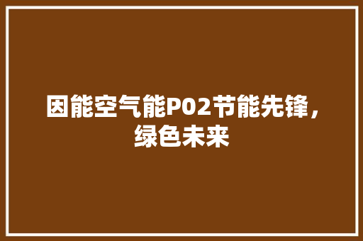 因能空气能P02节能先锋，绿色未来