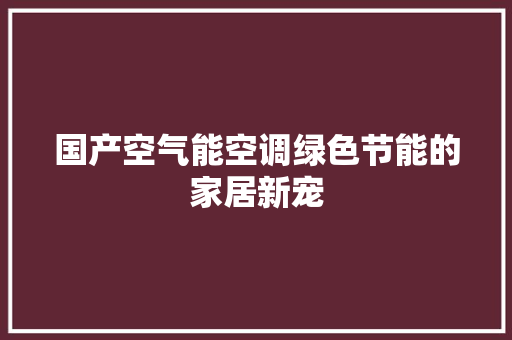国产空气能空调绿色节能的家居新宠