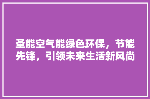 圣能空气能绿色环保，节能先锋，引领未来生活新风尚