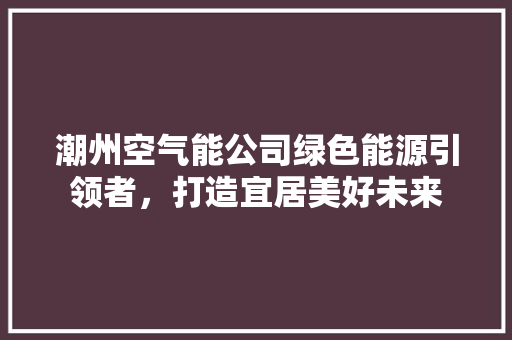 潮州空气能公司绿色能源引领者，打造宜居美好未来 墙体维修