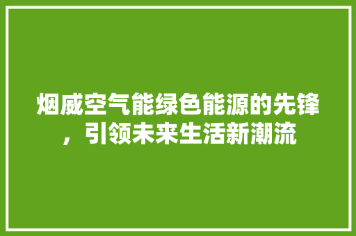 烟威空气能绿色能源的先锋，引领未来生活新潮流 综合便民