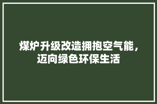 煤炉升级改造拥抱空气能，迈向绿色环保生活