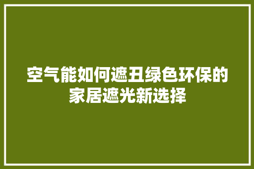 空气能如何遮丑绿色环保的家居遮光新选择