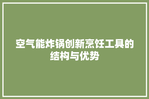 空气能炸锅创新烹饪工具的结构与优势 墙体维修