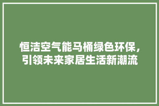 恒洁空气能马桶绿色环保，引领未来家居生活新潮流