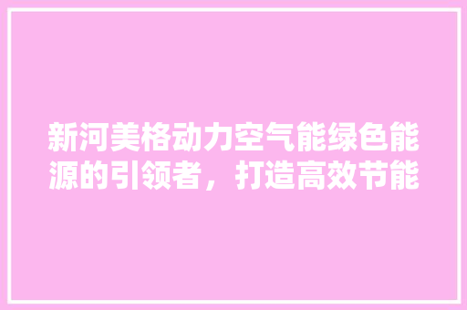 新河美格动力空气能绿色能源的引领者，打造高效节能新生活 厨房维修