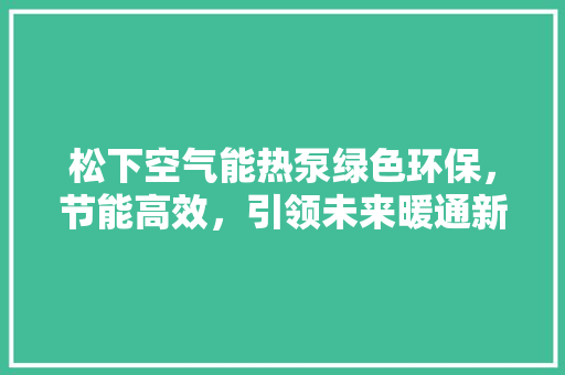 松下空气能热泵绿色环保，节能高效，引领未来暖通新时代