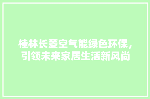 桂林长菱空气能绿色环保，引领未来家居生活新风尚