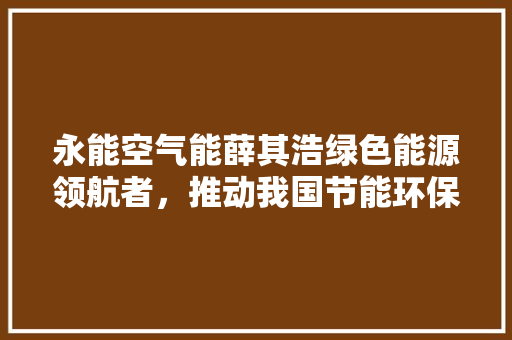 永能空气能薛其浩绿色能源领航者，推动我国节能环保事业