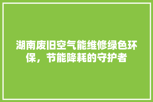 湖南废旧空气能维修绿色环保，节能降耗的守护者 家电维修
