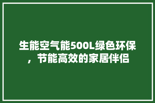 生能空气能500L绿色环保，节能高效的家居伴侣 综合便民