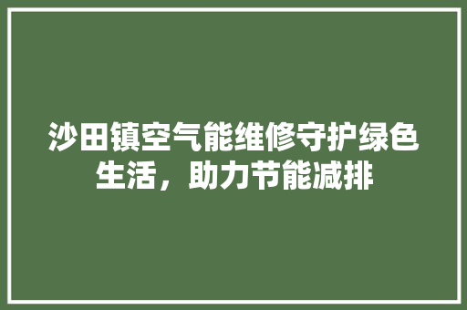 沙田镇空气能维修守护绿色生活，助力节能减排 厨房维修