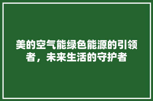 美的空气能绿色能源的引领者，未来生活的守护者