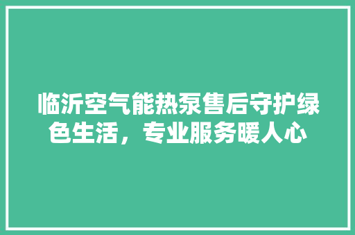 临沂空气能热泵售后守护绿色生活，专业服务暖人心 综合便民