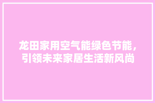 龙田家用空气能绿色节能，引领未来家居生活新风尚