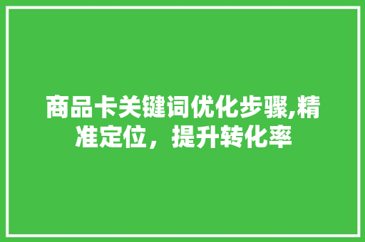 商品卡关键词优化步骤,精准定位，提升转化率
