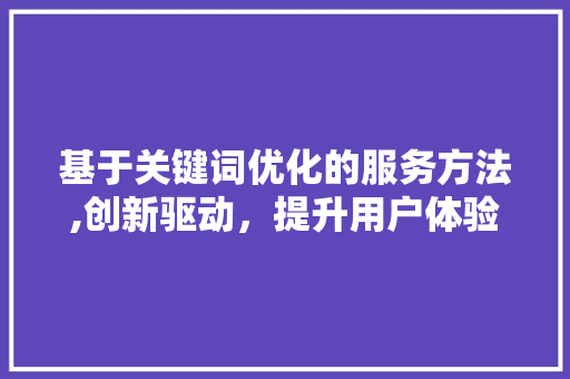 基于关键词优化的服务方法,创新驱动，提升用户体验