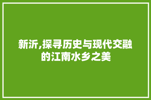 新沂,探寻历史与现代交融的江南水乡之美