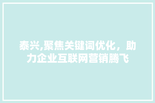 泰兴,聚焦关键词优化，助力企业互联网营销腾飞