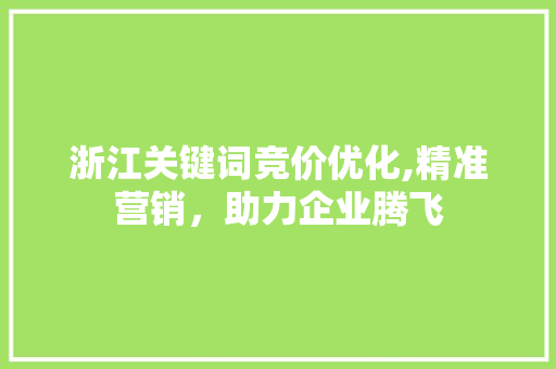 浙江关键词竞价优化,精准营销，助力企业腾飞 汽车维修