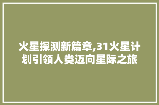 火星探测新篇章,31火星计划引领人类迈向星际之旅 墙体维修