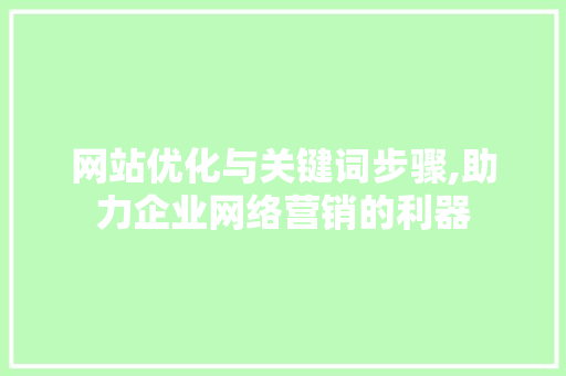 网站优化与关键词步骤,助力企业网络营销的利器